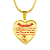 MY DAUGHTER YOU ARE PRECIOUS, SUNSHINE, JOY LOVE DAD - SILVER AND GOLD FINISHED HEART SHAPED NECKLACE (RED ON TRANSPARENT) - podprintz.com