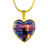 My Daughter, You are Amazing, Silver or Gold Finished Heart Shaped Necklace (Full Moon Beach Edition) - podprintz.com