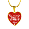 I don't have a Stepdaughter, Silver or Gold Finished Heart Shaped Necklace (White on Red) - podprintz.com
