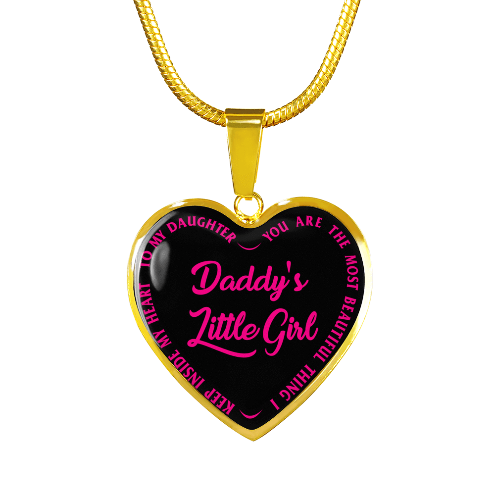 Daddy's Little Girl Silver or Gold Finished Heart Necklace or Bangle Bracelet (Engraving Option) - podprintz.com