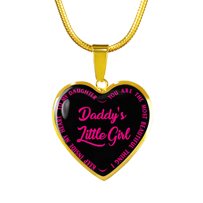 Daddy's Little Girl Silver or Gold Finished Heart Necklace or Bangle Bracelet (Engraving Option) - podprintz.com