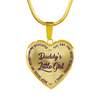Daddy's Little Girl Gold or Silver Finished Heart Shaped Necklace (Purple on Transparent) - podprintz.com