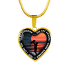 My Daughter, You are Amazing, Silver or Gold Finished Heart Shaped Necklace (Ocean Deck Sunset Edition) - podprintz.com