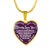 My Daughter, Never Forget, Daddy Loves You Silver or Gold Finished Necklace (White on Purple) - podprintz.com