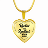 ROCKIN' THE SPOILED, WIFE LIFE - SILVER AND GOLD FINISHED HEART SHAPED BANGLE BRACELET AND NECKLACE (BLACK TEXT ON TRANSPARENT) EO - podprintz.com