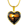 My Daughter, You are Amazing, Silver or Gold Finished Heart Shaped Necklace (Beach at Dawn Edition) - podprintz.com