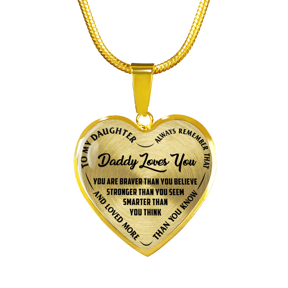 Daddy Loves You Father/Daughter Necklace Black on Transparent - podprintz.com