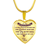 MY DAUGHTER YOU ARE PRECIOUS, SUNSHINE, JOY LOVE MOM - SILVER AND GOLD FINISHED HEART SHAPED NECKLACE (PURPLE ON TRANSPARENT) - podprintz.com