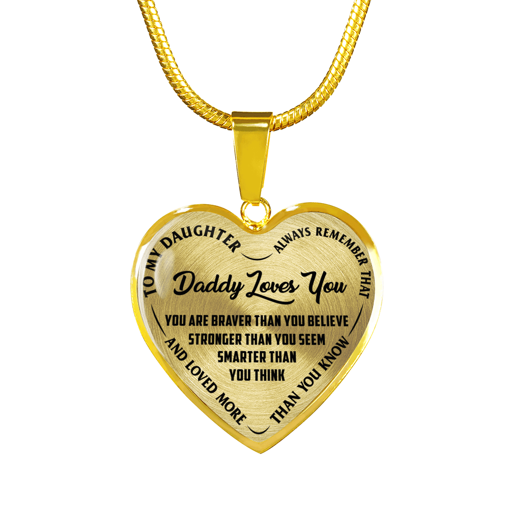Daddy Loves You Necklace or Bracelet, Gold or Silver, Laser Engrave Option - podprintz.com
