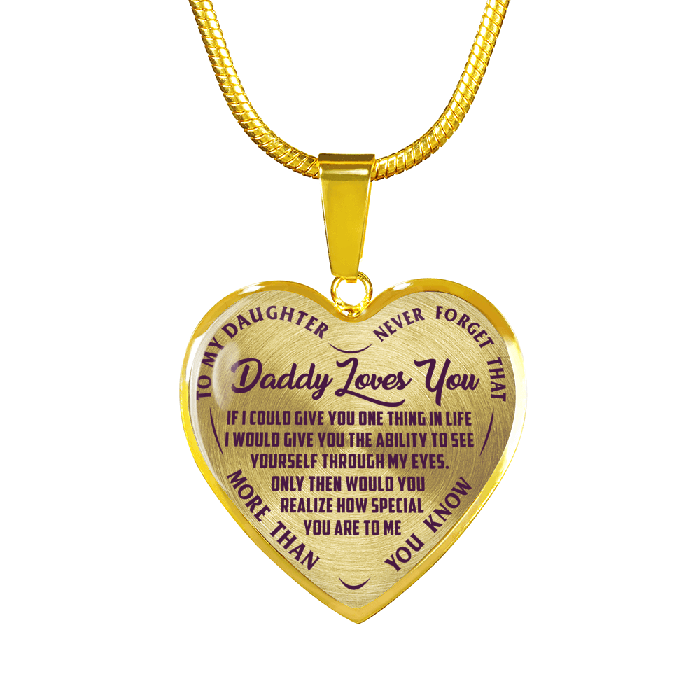 Daddy Loves You, Never Forget, Silver or Gold Finished Necklace or Bangle Bracelet (Engraving Option) - podprintz.com