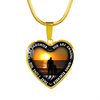 My Daughter, You are Amazing, Silver or Gold Finished Heart Shaped Necklace (Sunset Beach Deck Edition) - podprintz.com