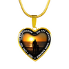 My Daughter, You are Amazing, Silver or Gold Finished Heart Shaped Necklace (Sunset Beach Sand Edition) - podprintz.com