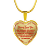 I'll Always Be There, Daddy Loves You, Silver or Gold Heart Shaped Necklace (Red on Transparent) - podprintz.com