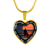 My Daughter, You are Amazing, Silver or Gold Finished Heart Shaped Necklace (Pink Sunset Deck Edition) - podprintz.com