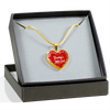Daddy's Little Girl Gold or Silver Finished Heart Shaped Necklace (White on Red) - podprintz.com