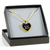 Daddy's Little Girl Gold or Silver Finished Heart Shaped Necklace (White on Black) - podprintz.com