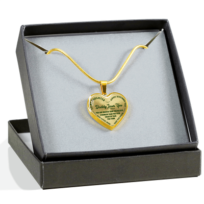 Daddy Loves You Father/Daughter Necklace Dark Green on Transparent - podprintz.com