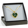 Daddy's Little Girl Gold or Silver Finished Heart Shaped Necklace (White on Green) - podprintz.com
