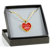 I DON'T HAVE A STEPDAUGHTER, SILVER OR GOLD FINISHED HEART SHAPED NECKLACE AND BANGLE BRACELET (WHITE ON RED) EO - podprintz.com