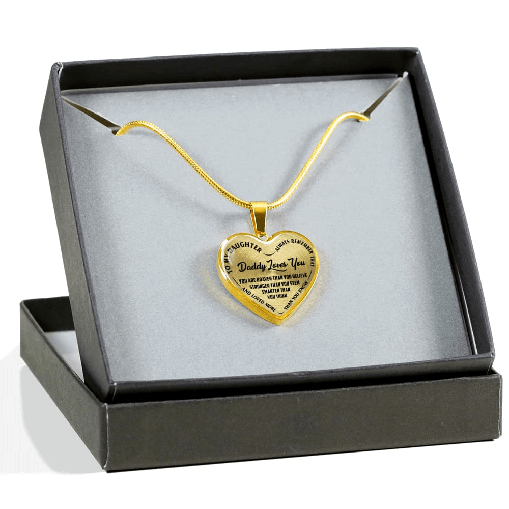 Daddy Loves You Father/Daughter Necklace Black on Transparent - podprintz.com