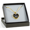 I DON'T HAVE A STEPDAUGHTER, SILVER OR GOLD FINISHED HEART SHAPED NECKLACE (WHITE ON BLACK) - podprintz.com