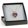 My Daughter, Never Forget, Daddy Loves You Silver or Gold Finished Necklace (White on Purple) - podprintz.com