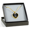 ROCKIN' THE SPOILED, WIFE LIFE - SILVER AND GOLD FINISHED HEART SHAPED NECKLACE (WHITE TEXT ON BLACK) - podprintz.com