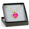 Daddy's Little Girl Gold or Silver Finished Heart Shaped Necklace (White on Pink) - podprintz.com