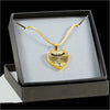 MY DAUGHTER YOU ARE PRECIOUS, SUNSHINE, JOY LOVE DAD - SILVER AND GOLD FINISHED HEART SHAPED NECKLACE AND BANGLE BRACELET (BLACK ON TRANSPARENT) EO - podprintz.com