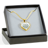 I'll Always Be There, Daddy Loves You, Silver or Gold Heart Shaped Necklace (Green on White) - podprintz.com
