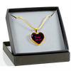 Daddy's Little Girl Gold or Silver Finished Heart Shaped Necklace (Pink on Black) - podprintz.com