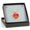 I don't have a Stepdaughter, Silver or Gold Finished Heart Shaped Necklace (White on Red) - podprintz.com
