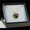 My Amazing Daughter Love Dad (Full Moon Beach) Silver or Gold Heart Shaped Necklace - podprintz.com