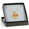 MY DAUGHTER YOU ARE PRECIOUS, SUNSHINE, JOY LOVE DAD - SILVER AND GOLD FINISHED HEART SHAPED NECKLACE (RED ON TRANSPARENT) - podprintz.com
