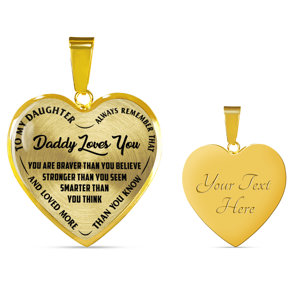 Daddy Loves You Necklace or Bracelet, Gold or Silver, Laser Engrave Option - podprintz.com