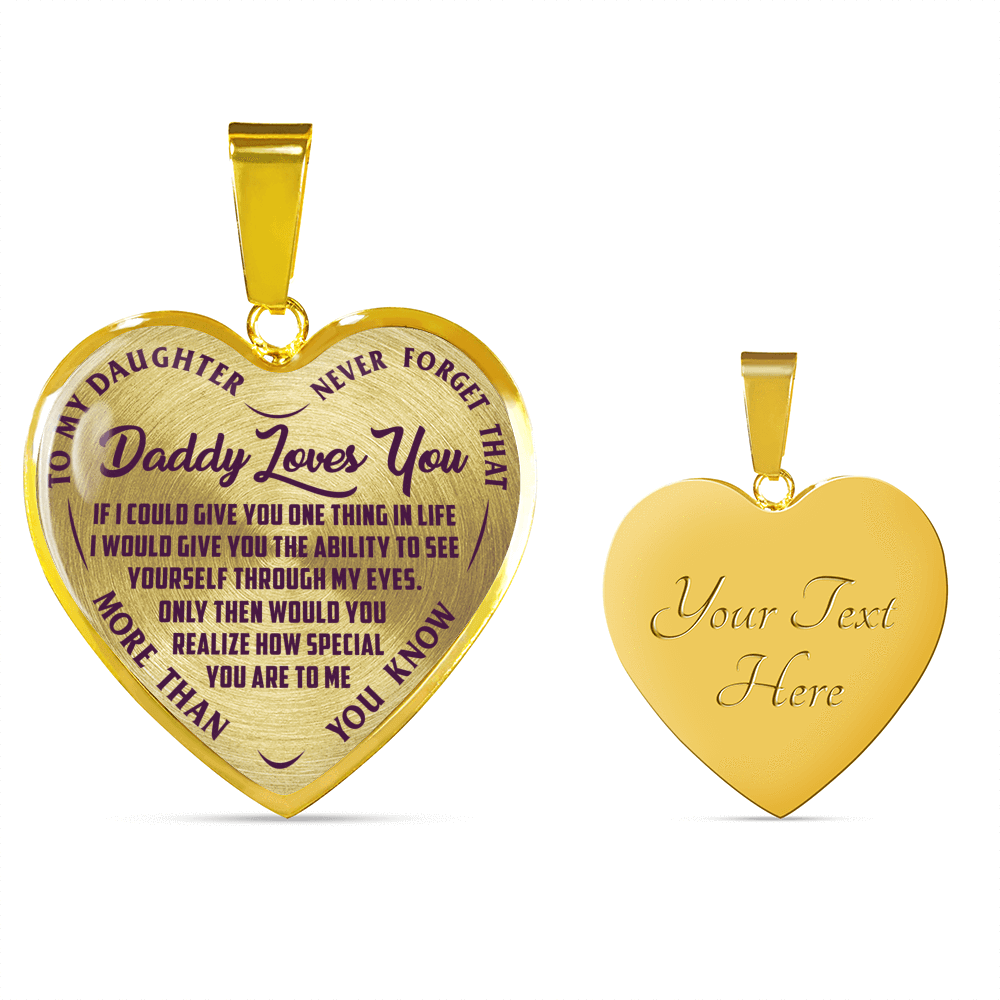 Daddy Loves You, Never Forget, Silver or Gold Finished Necklace or Bangle Bracelet (Engraving Option) - podprintz.com