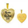 ROCKIN' THE SPOILED, WIFE LIFE - SILVER AND GOLD FINISHED HEART SHAPED BANGLE BRACELET AND NECKLACE (BLACK TEXT ON TRANSPARENT) EO - podprintz.com