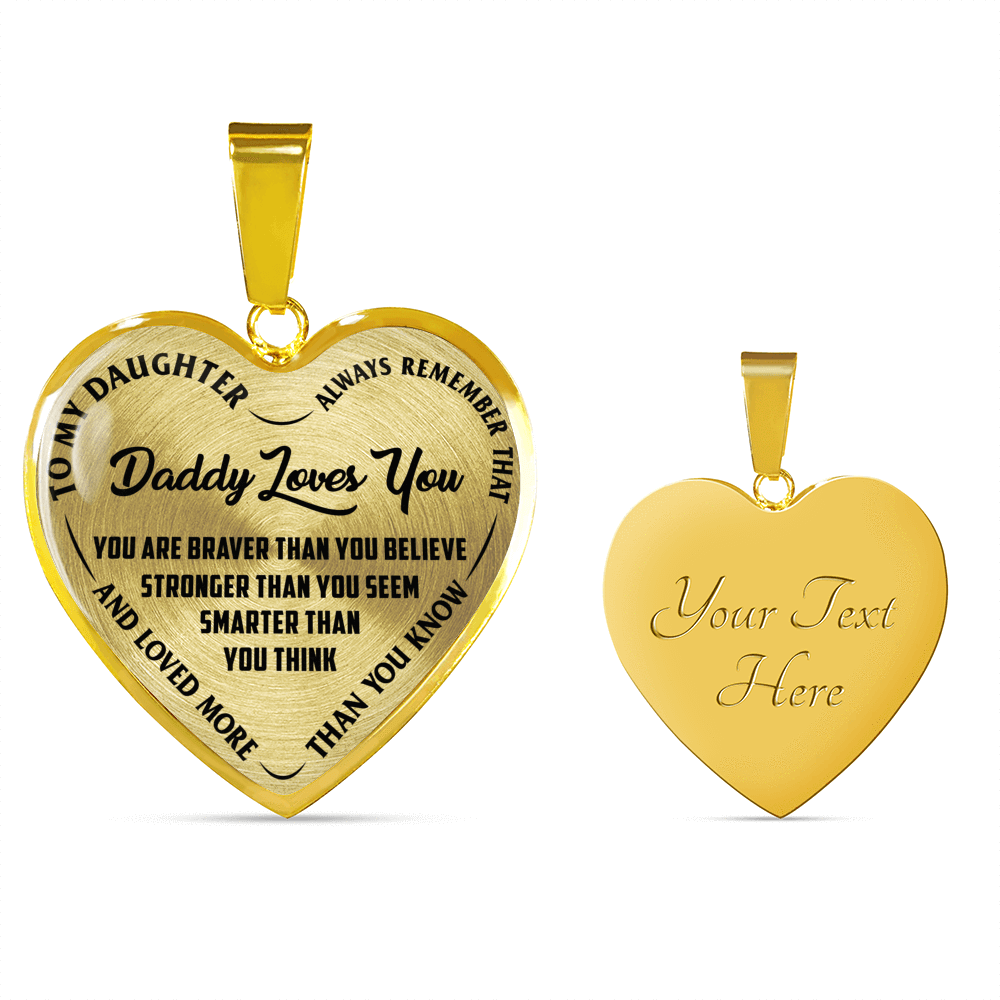 Daddy Loves You Necklace or Bracelet, Gold or Silver, Laser Engrave Option - podprintz.com