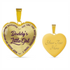 DADDY'S LITTLE GIRL GOLD OR SILVER FINISHED HEART SHAPED NECKLACE OR BANGLE BRACELET, PURPLE ON TRANSPARENT (EO) - podprintz.com