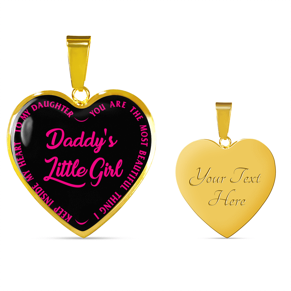 Daddy's Little Girl Silver or Gold Finished Heart Necklace or Bangle Bracelet (Engraving Option) - podprintz.com