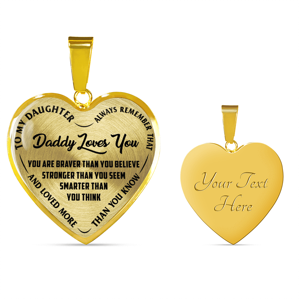 Daddy Loves You Father/Daughter Necklace Black on Transparent - podprintz.com