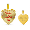 ROCKIN' THE SPOILED, WIFE LIFE - SILVER AND GOLD FINISHED HEART SHAPED BANGLE BRACELET AND NECKLACE (RED TEXT ON TRANSPARENT) EO - podprintz.com