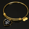 ROCKIN' THE SPOILED, WIFE LIFE - SILVER AND GOLD FINISHED HEART SHAPED BANGLE BRACELET AND NECKLACE (WHITE TEXT ON BLACK) EO - podprintz.com