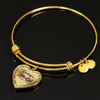 DADDY'S LITTLE GIRL GOLD OR SILVER FINISHED HEART SHAPED NECKLACE OR BANGLE BRACELET, PURPLE ON TRANSPARENT (EO) - podprintz.com