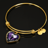 My Daughter, You are Amazing, Silver or Gold Finished Heart Shaped Bangle Bracelet (Purple Sky Moon Edition) - podprintz.com