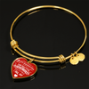 I DON'T HAVE A STEPDAUGHTER, SILVER OR GOLD FINISHED HEART SHAPED NECKLACE AND BANGLE BRACELET (WHITE ON RED) EO - podprintz.com