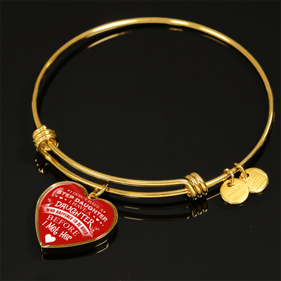 I DON'T HAVE A STEPDAUGHTER, SILVER OR GOLD FINISHED HEART SHAPED NECKLACE AND BANGLE BRACELET (WHITE ON RED) EO - podprintz.com
