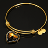My Daughter, You are Amazing, Silver or Gold Finished Heart Shaped Bangle Bracelet (Sunset Beach Sand Edition) - podprintz.com