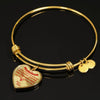 MY DAUGHTER YOU ARE PRECIOUS, SUNSHINE, JOY LOVE DAD - SILVER AND GOLD FINISHED HEART SHAPED NECKLACE AND BANGLE BRACELET (RED ON TRANSPARENT) EO - podprintz.com