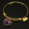 My Daughter, You are Amazing, Silver or Gold Finished Heart Shaped Bracelet (Full Moon Beach Black Edition) - podprintz.com